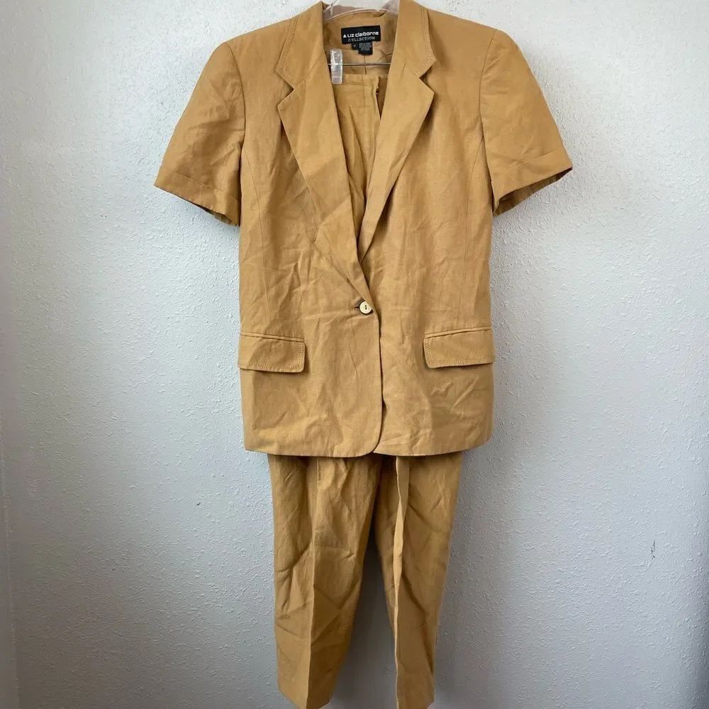 NWT Liz Claiborne Ethnic Mix Matching Silk Linen Blend Jacket and Pants